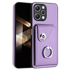 Coque Silicone Gel Motif Cuir Housse Etui BF2 pour Xiaomi Poco M6 Pro 5G Violet