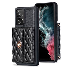 Coque Silicone Gel Motif Cuir Housse Etui BF3 pour Samsung Galaxy A52 5G Noir