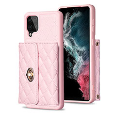 Coque Silicone Gel Motif Cuir Housse Etui BF3 pour Samsung Galaxy F12 Or Rose