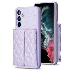 Coque Silicone Gel Motif Cuir Housse Etui BF3 pour Samsung Galaxy Quantum4 5G Violet Clair