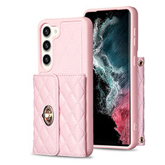 Coque Silicone Gel Motif Cuir Housse Etui BF3 pour Samsung Galaxy S23 Plus 5G Or Rose