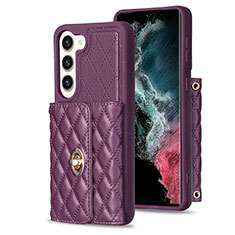 Coque Silicone Gel Motif Cuir Housse Etui BF3 pour Samsung Galaxy S23 Plus 5G Violet