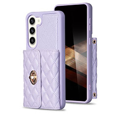 Coque Silicone Gel Motif Cuir Housse Etui BF3 pour Samsung Galaxy S24 5G Violet Clair