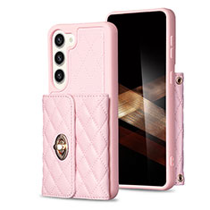 Coque Silicone Gel Motif Cuir Housse Etui BF3 pour Samsung Galaxy S25 Plus 5G Or Rose