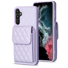 Coque Silicone Gel Motif Cuir Housse Etui BF4 pour Samsung Galaxy A34 5G Violet Clair