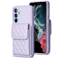 Coque Silicone Gel Motif Cuir Housse Etui BF4 pour Samsung Galaxy A54 5G Violet Clair