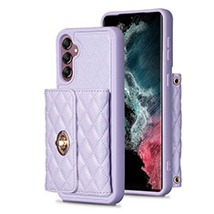 Coque Silicone Gel Motif Cuir Housse Etui BF4 pour Samsung Galaxy Jump3 5G Violet Clair