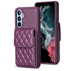 Coque Silicone Gel Motif Cuir Housse Etui BF4 pour Samsung Galaxy Quantum4 5G Violet