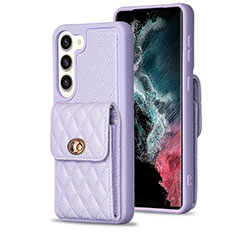 Coque Silicone Gel Motif Cuir Housse Etui BF4 pour Samsung Galaxy S23 5G Violet Clair