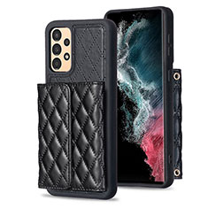 Coque Silicone Gel Motif Cuir Housse Etui BF5 pour Samsung Galaxy A13 4G Noir