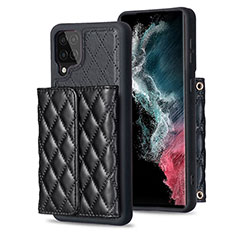 Coque Silicone Gel Motif Cuir Housse Etui BF5 pour Samsung Galaxy F12 Noir