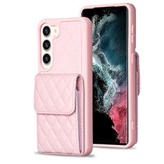 Coque Silicone Gel Motif Cuir Housse Etui BF5 pour Samsung Galaxy S22 Plus 5G Or Rose