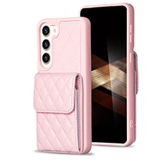 Coque Silicone Gel Motif Cuir Housse Etui BF5 pour Samsung Galaxy S24 5G Or Rose