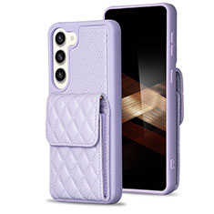 Coque Silicone Gel Motif Cuir Housse Etui BF5 pour Samsung Galaxy S25 5G Violet Clair