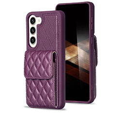 Coque Silicone Gel Motif Cuir Housse Etui BF5 pour Samsung Galaxy S25 Plus 5G Violet