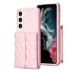 Coque Silicone Gel Motif Cuir Housse Etui BF6 pour Samsung Galaxy S22 Plus 5G Or Rose