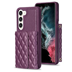 Coque Silicone Gel Motif Cuir Housse Etui BF6 pour Samsung Galaxy S23 5G Violet