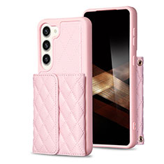 Coque Silicone Gel Motif Cuir Housse Etui BF6 pour Samsung Galaxy S25 Plus 5G Or Rose