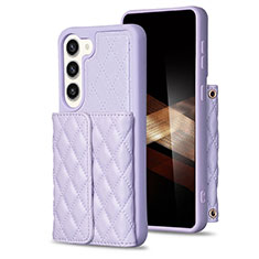 Coque Silicone Gel Motif Cuir Housse Etui BF6 pour Samsung Galaxy S25 Plus 5G Violet Clair