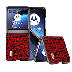 Coque Silicone Gel Motif Cuir Housse Etui BH2 pour Motorola Moto Razr 40 Ultra 5G Rouge