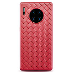 Coque Silicone Gel Motif Cuir Housse Etui D01 pour Huawei Mate 30 Pro 5G Rouge