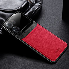 Coque Silicone Gel Motif Cuir Housse Etui FL1 pour Oppo K10 5G Rouge