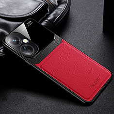 Coque Silicone Gel Motif Cuir Housse Etui FL1 pour Oppo K11x 5G Rouge