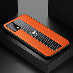 Coque Silicone Gel Motif Cuir Housse Etui FL1 pour Samsung Galaxy A02s Orange