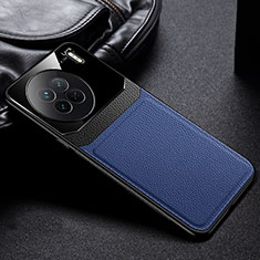 Coque Silicone Gel Motif Cuir Housse Etui FL1 pour Vivo X90 5G Bleu
