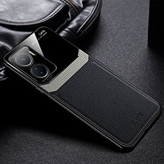 Coque Silicone Gel Motif Cuir Housse Etui FL1 pour Vivo Y16 Noir