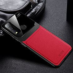 Coque Silicone Gel Motif Cuir Housse Etui FL1 pour Vivo Y50 Rouge