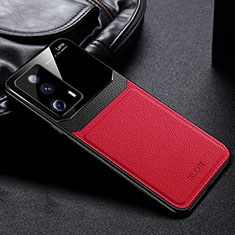 Coque Silicone Gel Motif Cuir Housse Etui FL1 pour Xiaomi Civi 2 5G Rouge