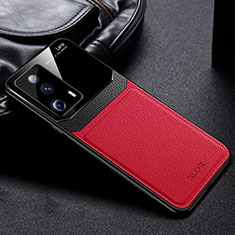 Coque Silicone Gel Motif Cuir Housse Etui FL1 pour Xiaomi Mi 13 Lite 5G Rouge