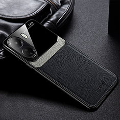 Coque Silicone Gel Motif Cuir Housse Etui FL1 pour Xiaomi Poco C65 Noir