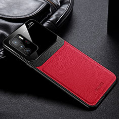 Coque Silicone Gel Motif Cuir Housse Etui FL1 pour Xiaomi Poco X3 GT 5G Rouge