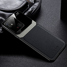 Coque Silicone Gel Motif Cuir Housse Etui FL1 pour Xiaomi Redmi 10 India Noir