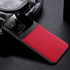 Coque Silicone Gel Motif Cuir Housse Etui FL1 pour Xiaomi Redmi 10 India Rouge