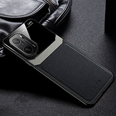 Coque Silicone Gel Motif Cuir Housse Etui FL1 pour Xiaomi Redmi K40 5G Noir