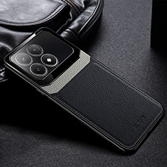 Coque Silicone Gel Motif Cuir Housse Etui FL1 pour Xiaomi Redmi K70 5G Noir