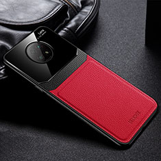 Coque Silicone Gel Motif Cuir Housse Etui FL1 pour Xiaomi Redmi Note 9T 5G Rouge