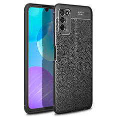 Coque Silicone Gel Motif Cuir Housse Etui H01 pour Huawei Honor 30 Lite 5G Noir