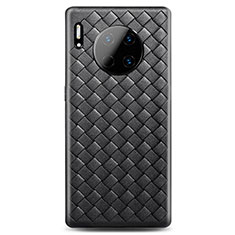 Coque Silicone Gel Motif Cuir Housse Etui H01 pour Huawei Mate 30 Pro 5G Noir