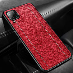 Coque Silicone Gel Motif Cuir Housse Etui H01 pour Huawei P40 Lite Rouge