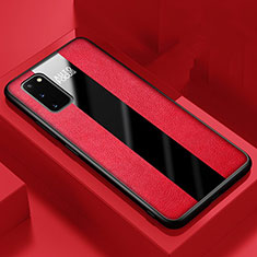 Coque Silicone Gel Motif Cuir Housse Etui H01 pour Samsung Galaxy S20 5G Rouge