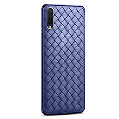 Coque Silicone Gel Motif Cuir Housse Etui H01 pour Xiaomi Mi A3 Bleu