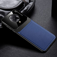 Coque Silicone Gel Motif Cuir Housse Etui H01 pour Xiaomi Poco F2 Pro Bleu