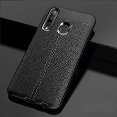 Coque Silicone Gel Motif Cuir Housse Etui H02 pour Huawei Honor 10i Noir