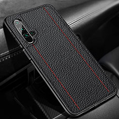 Coque Silicone Gel Motif Cuir Housse Etui H02 pour Huawei Honor 20S Noir