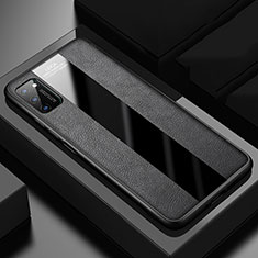 Coque Silicone Gel Motif Cuir Housse Etui H02 pour Huawei Honor V30 5G Noir