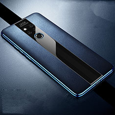 Coque Silicone Gel Motif Cuir Housse Etui H02 pour Huawei Mate 20 X 5G Bleu